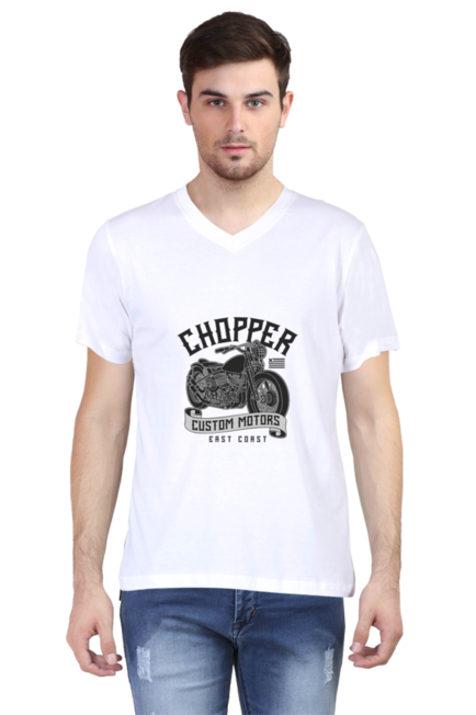 Chopper Custom Motors - Men's V-Neck Half Sleeve T-Shirt