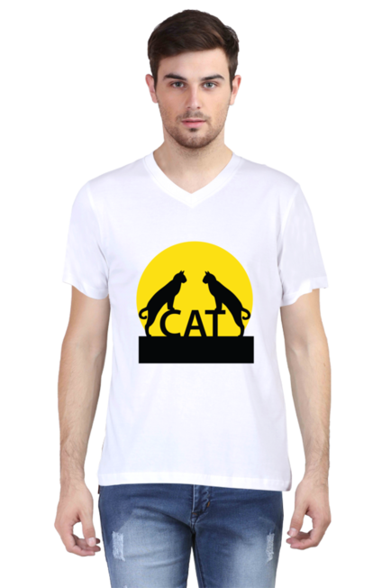 Cats - Men's V-Neck Half Sleeve T-Shirt