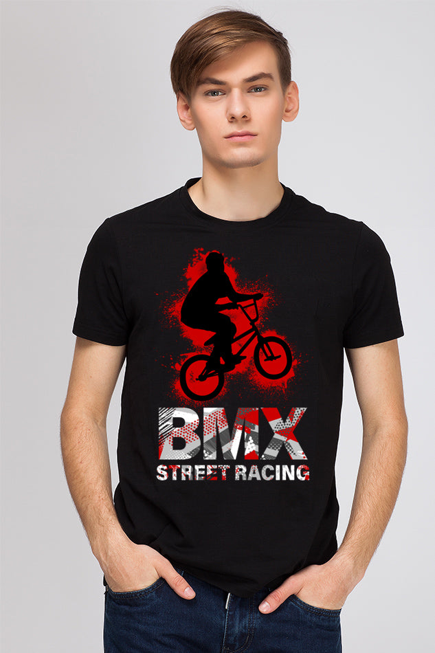BMX Street Race - Men's Round Neck Half Sleeve T-Shirt