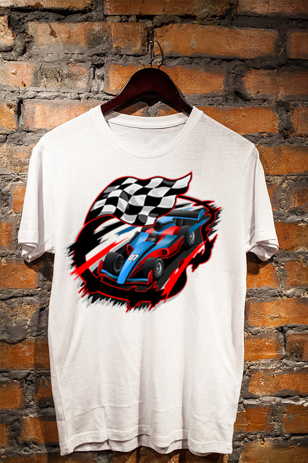 F1 Flag - Men's Round Neck Half Sleeve T-Shirt