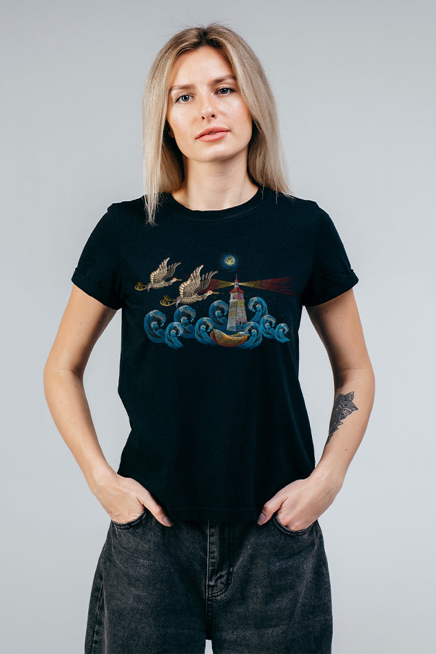 Light House - Women's Round Neck Half Sleeve T-Shirt