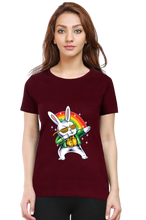 Load image into Gallery viewer, Rainbow Rabbit - Women&#39;s Round Neck Half Sleeve T-Shirt
