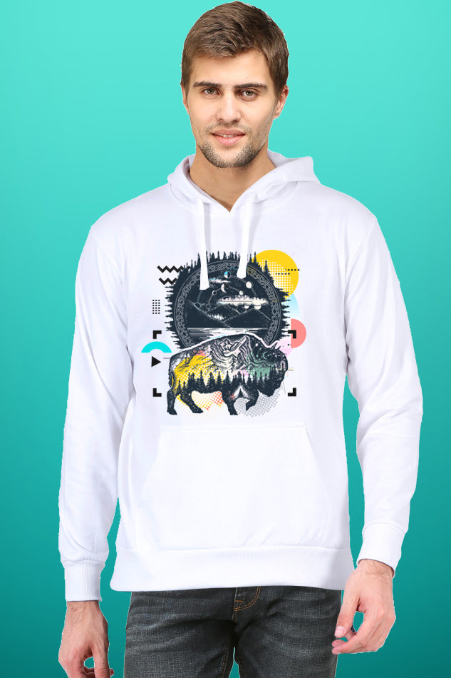 Bison Valley - Men's Hooded SweatShirt