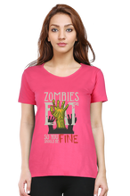 Load image into Gallery viewer, Zombie&#39;s Eat - Women&#39;s Round Neck Half Sleeve T-Shirt
