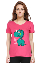 Load image into Gallery viewer, Call Me Cool Dude Dino - Women&#39;s Round Neck Half Sleeve T-Shirt
