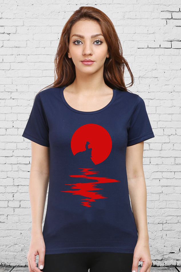 Red Sun - Women's Round Neck Half Sleeve T-Shirt