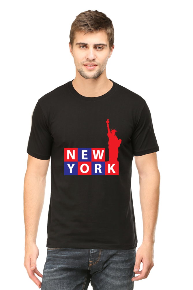Liberty of New York - Men's Round Neck Half Sleeve T-Shirt