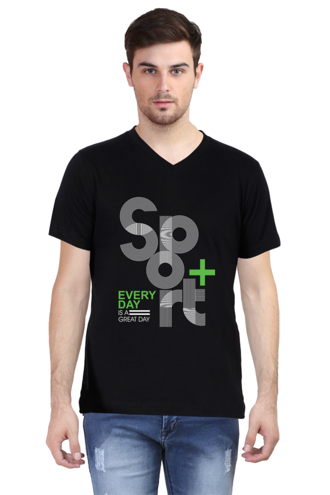 Positive Sport Everyday - Men's V-Neck Half Sleeve T-Shirt