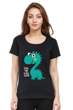 Load image into Gallery viewer, Call Me Cool Dude Dino - Women&#39;s Round Neck Half Sleeve T-Shirt
