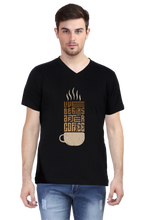 Load image into Gallery viewer, Live Begins After Coffee - Men&#39;s V-Neck Half Sleeve T-Shirt
