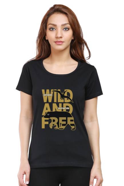 Wild And Free -  Women's Round Neck Half Sleeve T-Shirt