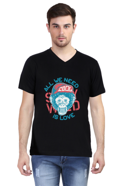 All We Need is Love - Men's V-Neck Half Sleeve T-Shirt