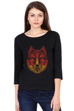 Load image into Gallery viewer, Wolf Head - Women&#39;s Round Neck Full Sleeve T-Shirt
