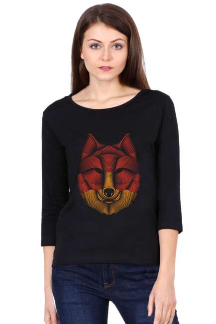 Wolf Head - Women's Round Neck Full Sleeve T-Shirt