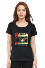 Load image into Gallery viewer, Camera I Love Photography - Women&#39;s Round Neck Half Sleeve T-Shirt
