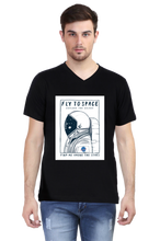 Load image into Gallery viewer, Fly to Space - Men&#39;s V-Neck Half Sleeve T-Shirt
