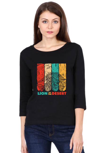 Lion of the Desert - Women's Round Neck Full Sleeve T-Shirt