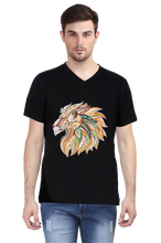 Load image into Gallery viewer, Lion- Men&#39;s V-Neck Half Sleeve T-Shirt
