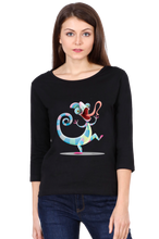 Load image into Gallery viewer, Psychedelic Chameleon - Women&#39;s Round Neck Full Sleeve T-Shirt
