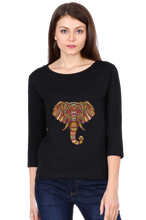 Load image into Gallery viewer, Afro Elephant - Women&#39;s Round Neck Full Sleeve T-Shirt
