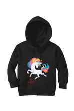 Load image into Gallery viewer, Be Happy Unicorn - Kid&#39;s Hooded SweatShirt
