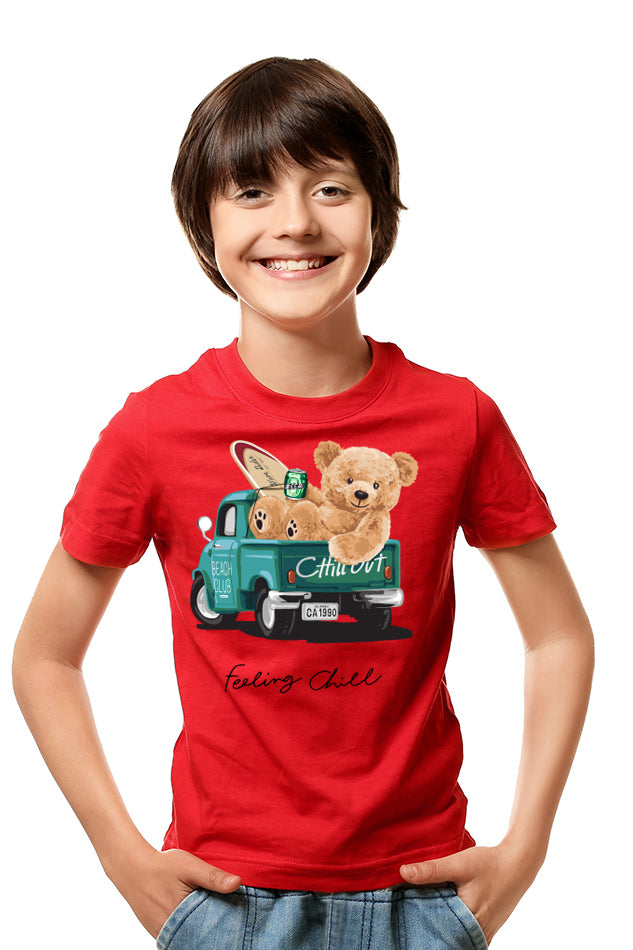 Feeling Chill - Kid's Round Neck Half Sleeve T-Shirt(Boys)