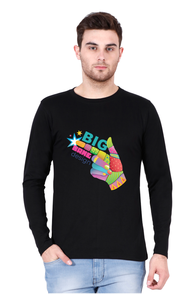 Big Bang Design - Men's Round Neck Full Sleeve T-Shirt