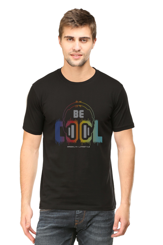 Be Cool with Music - Men's Round Neck Half Sleeve T-Shirt