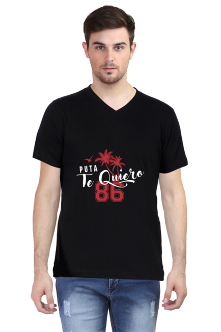 Puta Te Quiero - Men's V-Neck Half Sleeve T-Shirt