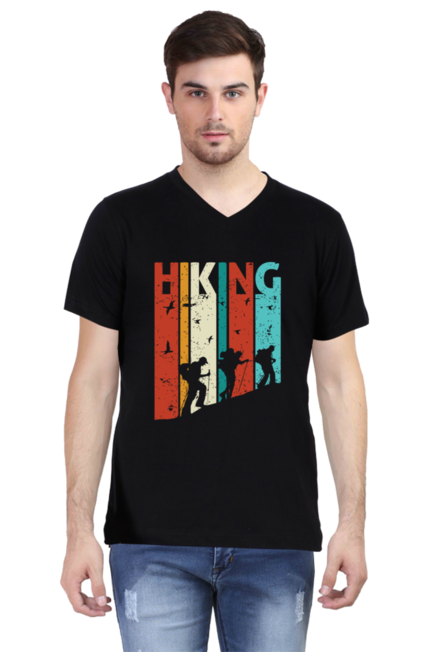 Hiking -  Men's V-Neck Half Sleeve T-Shirt