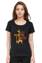 Load image into Gallery viewer, Keep your Eyes Open - Women&#39;s Round Neck Half Sleeve T-Shirt
