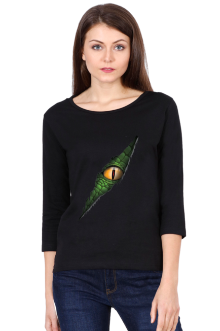 Croc Eye - Women's Round Neck Full Sleeve T-Shirt