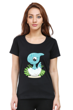 Load image into Gallery viewer, Baby Dinosaur Cute - Women&#39;s Round Neck Half Sleeve T-Shirt

