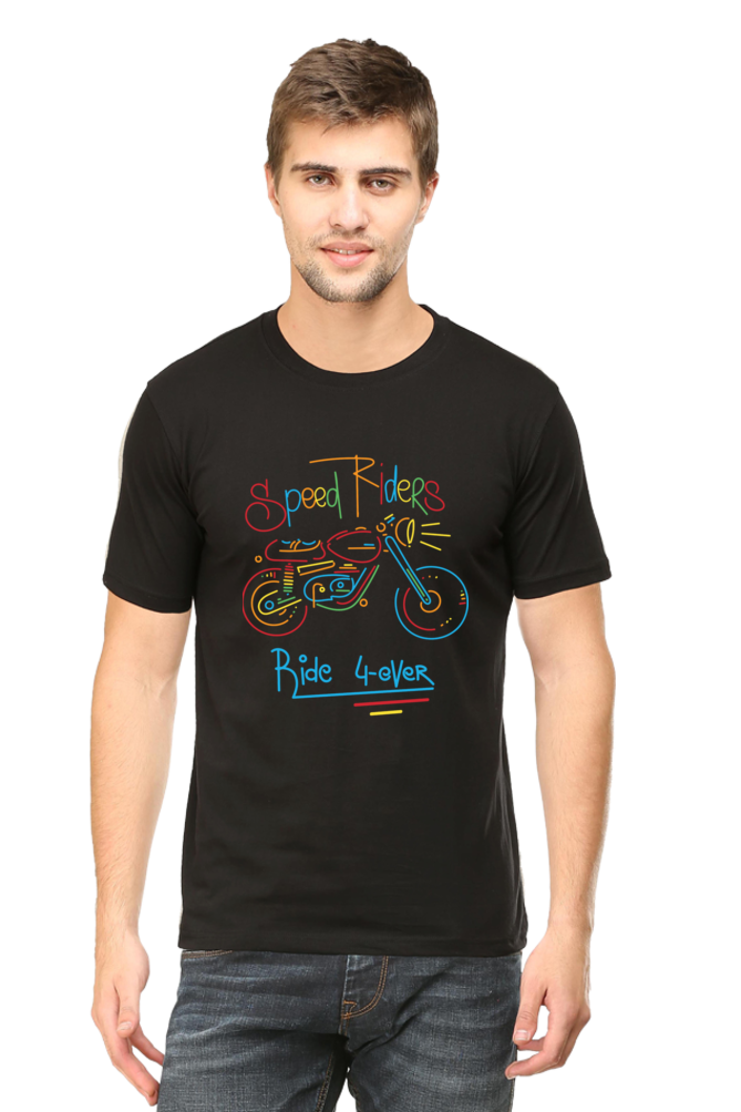 Speed Riders Ride for Ever - Men's Round Neck Half Sleeve T-Shirt