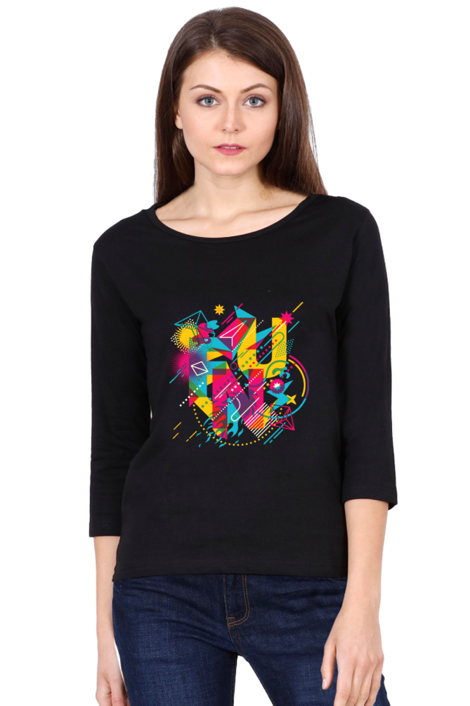 Colourful Fun - Women's Round Neck Full Sleeve T-Shirt