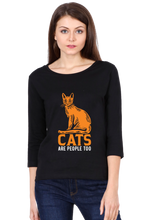 Load image into Gallery viewer, Orange Cats - Women&#39;s Round Neck Full Sleeve T-Shirt
