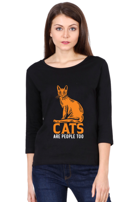 Orange Cats - Women's Round Neck Full Sleeve T-Shirt