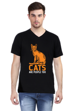 Load image into Gallery viewer, Orange Cats - Men&#39;s V-Neck Half Sleeve T-Shirt
