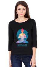 Load image into Gallery viewer, Namaste - Women&#39;s Round Neck Full Sleeve T-Shirt
