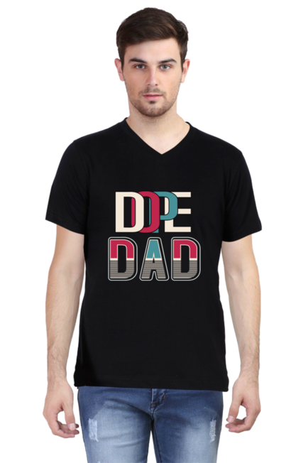 Dope Dad - Men's V-Neck Half Sleeve T-Shirt