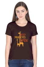 Load image into Gallery viewer, Keep your Eyes Open - Women&#39;s Round Neck Half Sleeve T-Shirt
