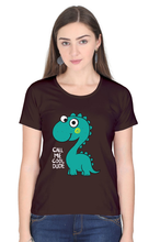 Load image into Gallery viewer, Call Me Cool Dude Dino - Women&#39;s Round Neck Half Sleeve T-Shirt
