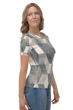 Load image into Gallery viewer, 3D Squares - Women&#39;s All Over Printed Half Sleeve T-Shirt
