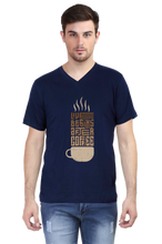 Load image into Gallery viewer, Live Begins After Coffee - Men&#39;s V-Neck Half Sleeve T-Shirt
