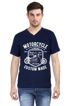 Load image into Gallery viewer, Motorcycle Custom White- Men&#39;s V-Neck Half Sleeve T-Shirt
