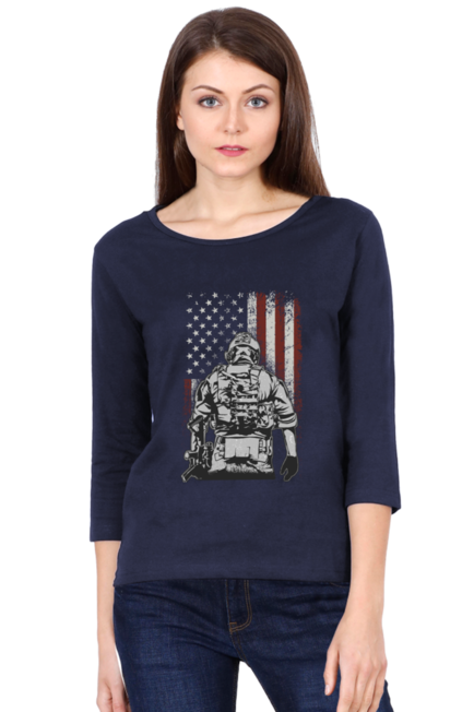 American Army - Women's Round Neck Full Sleeve T-Shirt