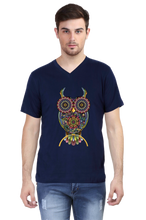 Load image into Gallery viewer, Psychedelic Owl - Men&#39;s V-Neck Half Sleeve T-Shirt
