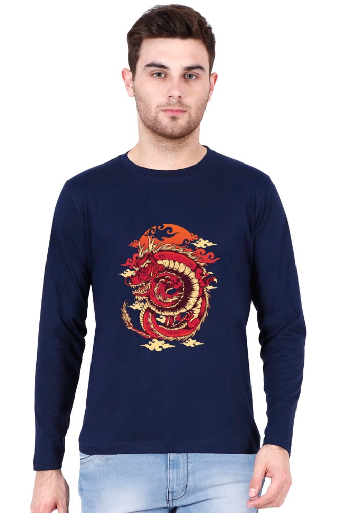 Red Dragon - Men's Round Neck Full Sleeve T-Shirt