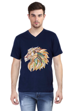 Load image into Gallery viewer, Lion- Men&#39;s V-Neck Half Sleeve T-Shirt
