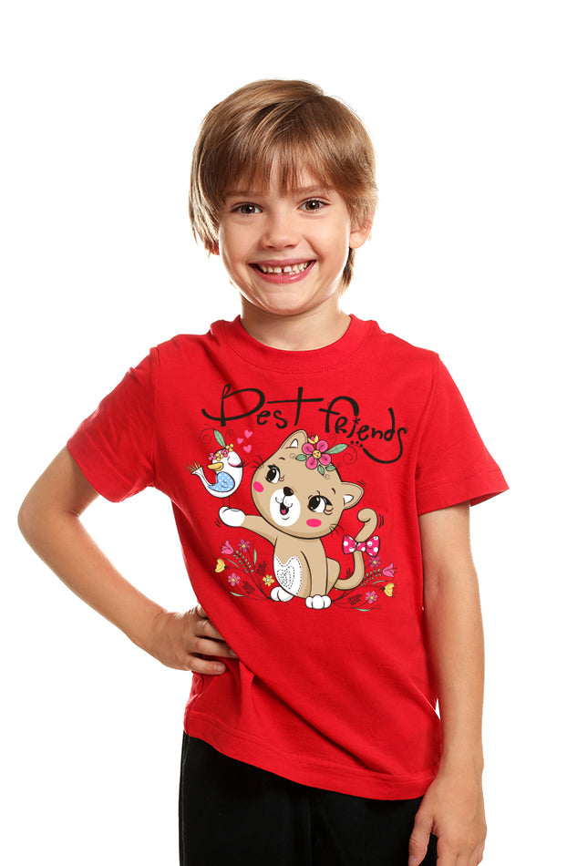 Best Friends - Kid's Round Neck Half Sleeve T-Shirt(Boys)